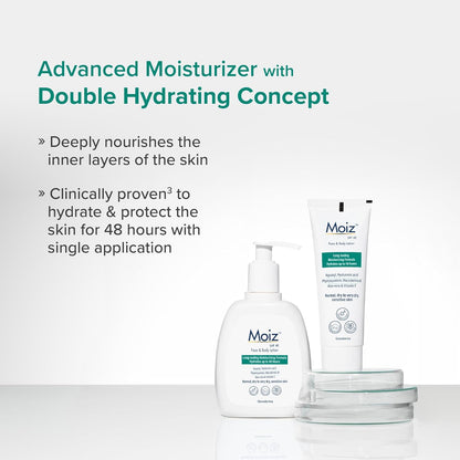Moiz LMF 48 Lotion | 48 Hour Long-Lasting Moisturizer | Formulated with 17 Moisturizers | Non-Comedogenic | Paraben & Cruelty-Free - 75ml