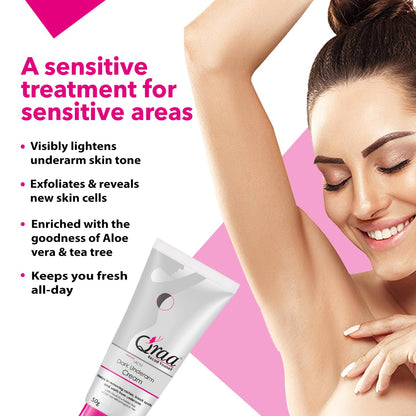 Qraa Advanced Lacto Dark Underarm Cream,For Even Toned Underarms | Paraben Free | For Dark Body Parts| (50gm)