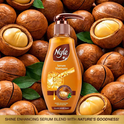 Nyle ++ Serum Shampoo | Glass Shine Hair | Infused with Macadamia Nut Oil Serum | Shine-Enhancing Serum Blend | 650ml