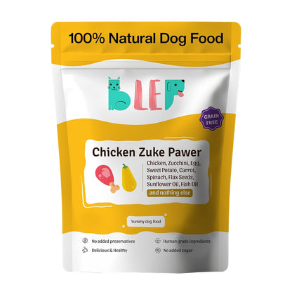 BLEP Dog Food Adult & Puppy | 300g | Dog Wet Food, High Protein, Omega 3&6, Contains Chicken Breast, Egg, Zucchini, Vegetables, Zero Preservatives, Digestible, Human Grade Fresh (Pack of 1)