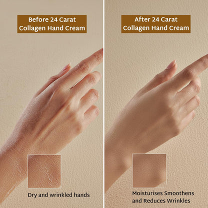 Raise 24 Carat Collagen Hand Cream | Anti-Aging Moisturizer for Hands with Niacinamide, Ceramides & Carrot Collagen | Fades Wrinkles & Fine Lines | 30ml
