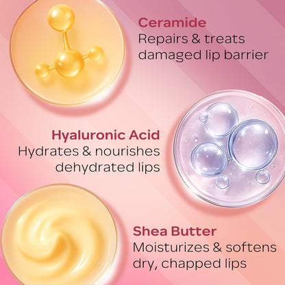FACES CANADA Ceramide Care Lip Balm - Watermelon Swirl 03, 4 gm | Tinted Lip Balm | SPF 50 PA +++ Protection | Hydrates Dry & Chapped Lips | Prevents Pigmentation | Repairs Lip Barrier | With Hyaluronic Acid & Shea Butter Infused