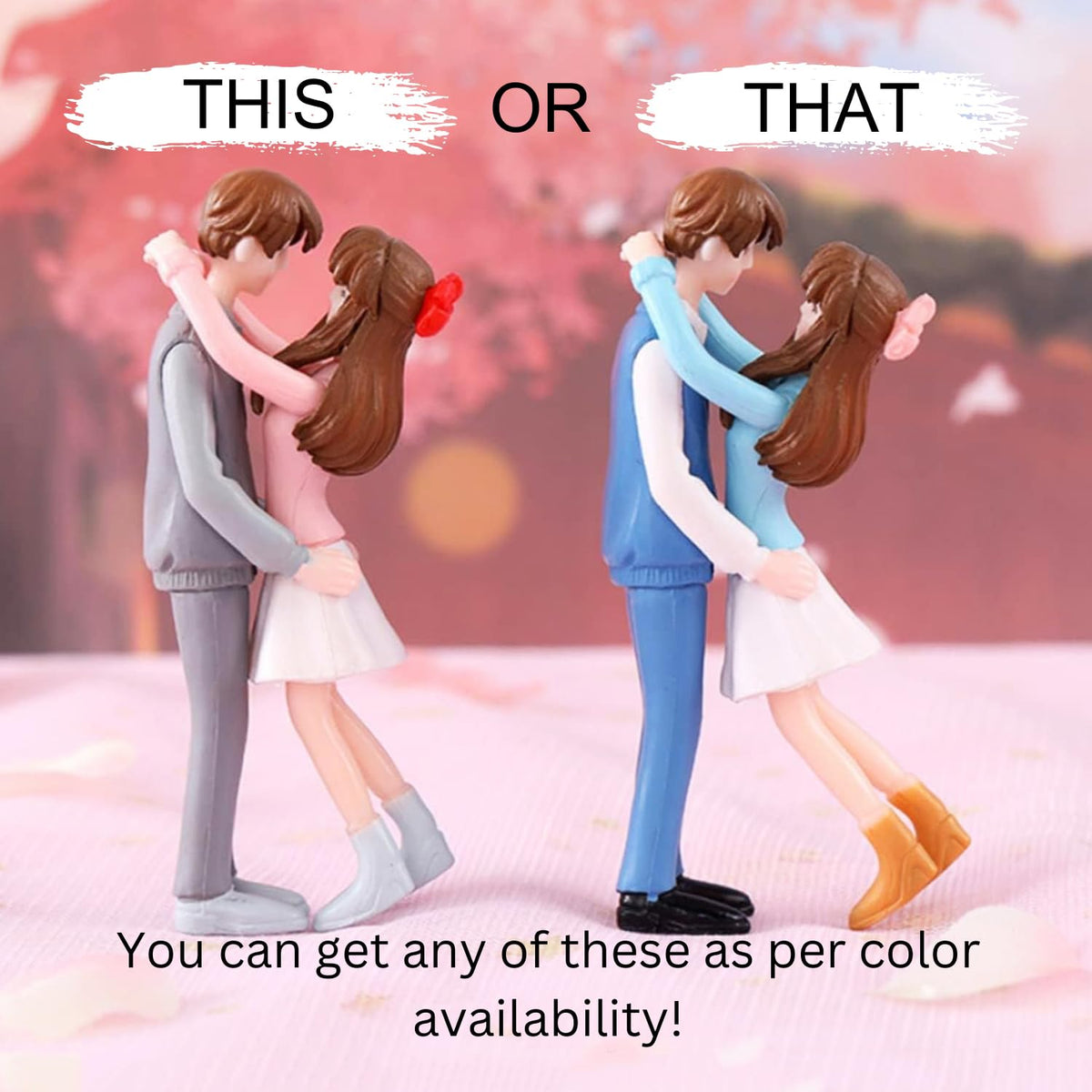 1 Set Romantic Couples Gift for Girlfriend Boyfriend Figurines and Valentine Decoration Items Showpiece for Valentines Gifts Miniature Set for Living Room Bed Room
