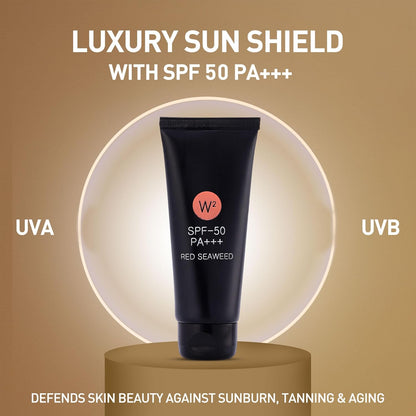 W2 Why wait SPF 50 PA+++ Sun Protection Cream | Broad Spectrum UV Shield | Ultra Sun Block | Skin Soothing | 50 gm