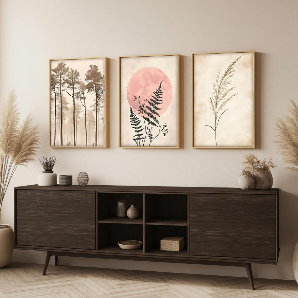 Painting Boho Wall Art Home Decoration Paintings With Frame For Living Room Bed Room Hotel Wall Decor Digital Reprint Set of 3 (Boho 4, 13x19 inch)