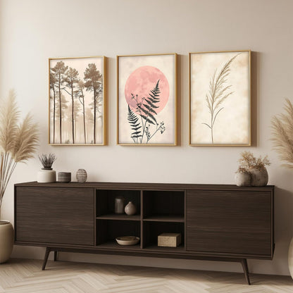 Painting Boho Wall Art Home Decoration Paintings With Frame For Living Room Bed Room Hotel Wall Decor Digital Reprint Set of 3 (Boho 4, 13x19 inch)