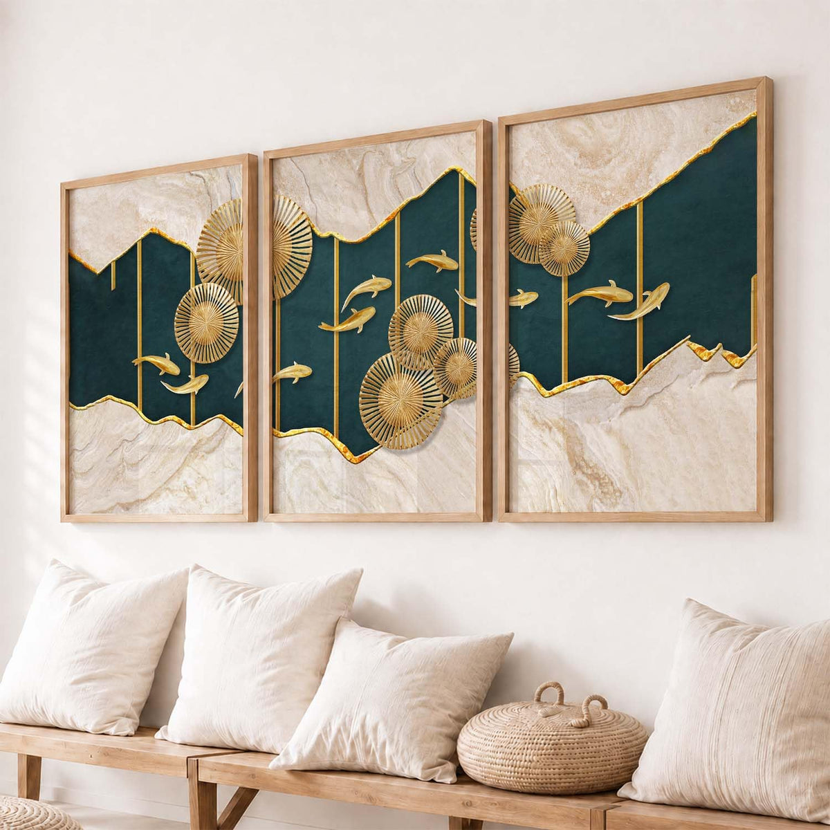 Modern Wall Art framed Painting for Wall Decoration - Wall Paintings for Living Room, Bedroom - Big Size Wall Painting Set of 3 (Art 6, 10x13 inch)