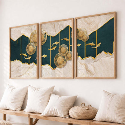 Modern Wall Art framed Painting for Wall Decoration - Wall Paintings for Living Room, Bedroom - Big Size Wall Painting Set of 3 (Art 6, 10x13 inch)