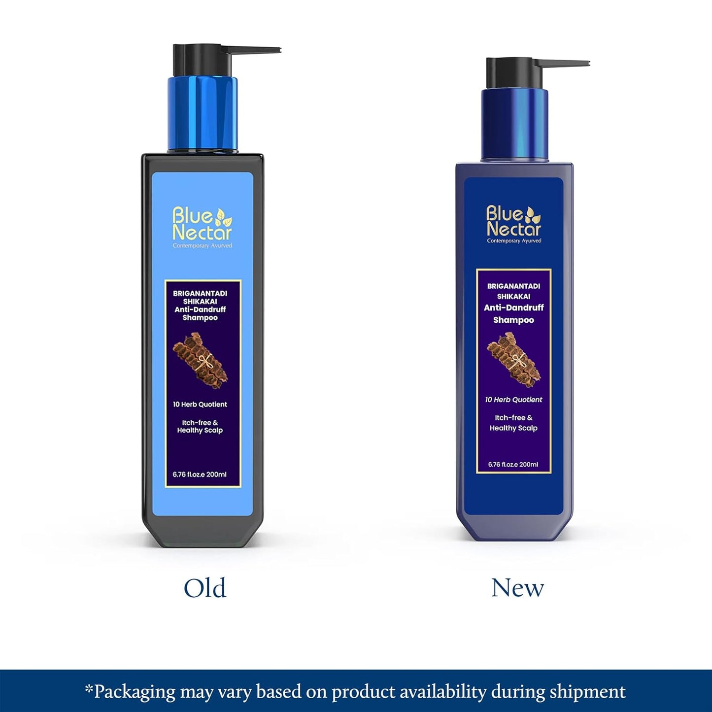 Blue Nectar Anti Dandruff and Healthy Scalp Hair Cleanser Shampoo with Bhringraj, Shikakai, Suitable for Colored Hair, Dry Frizzy Hair (200 ml)