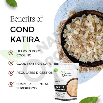 Namo Organics Gond Katira Pure - 250 Gm | Cooling Properties | 100% Natural Superfood Edible Gum