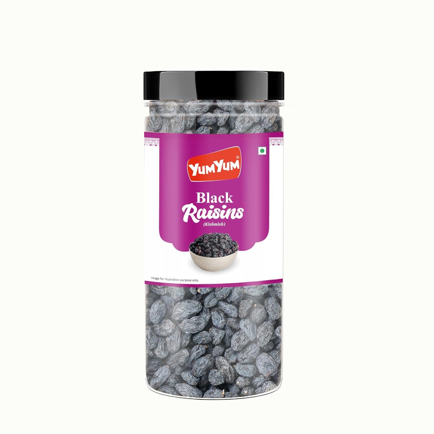 YUM YUM Dried Black Raisins (Kishmish) Dry Fruits 250g Jar | Naturally Sweet