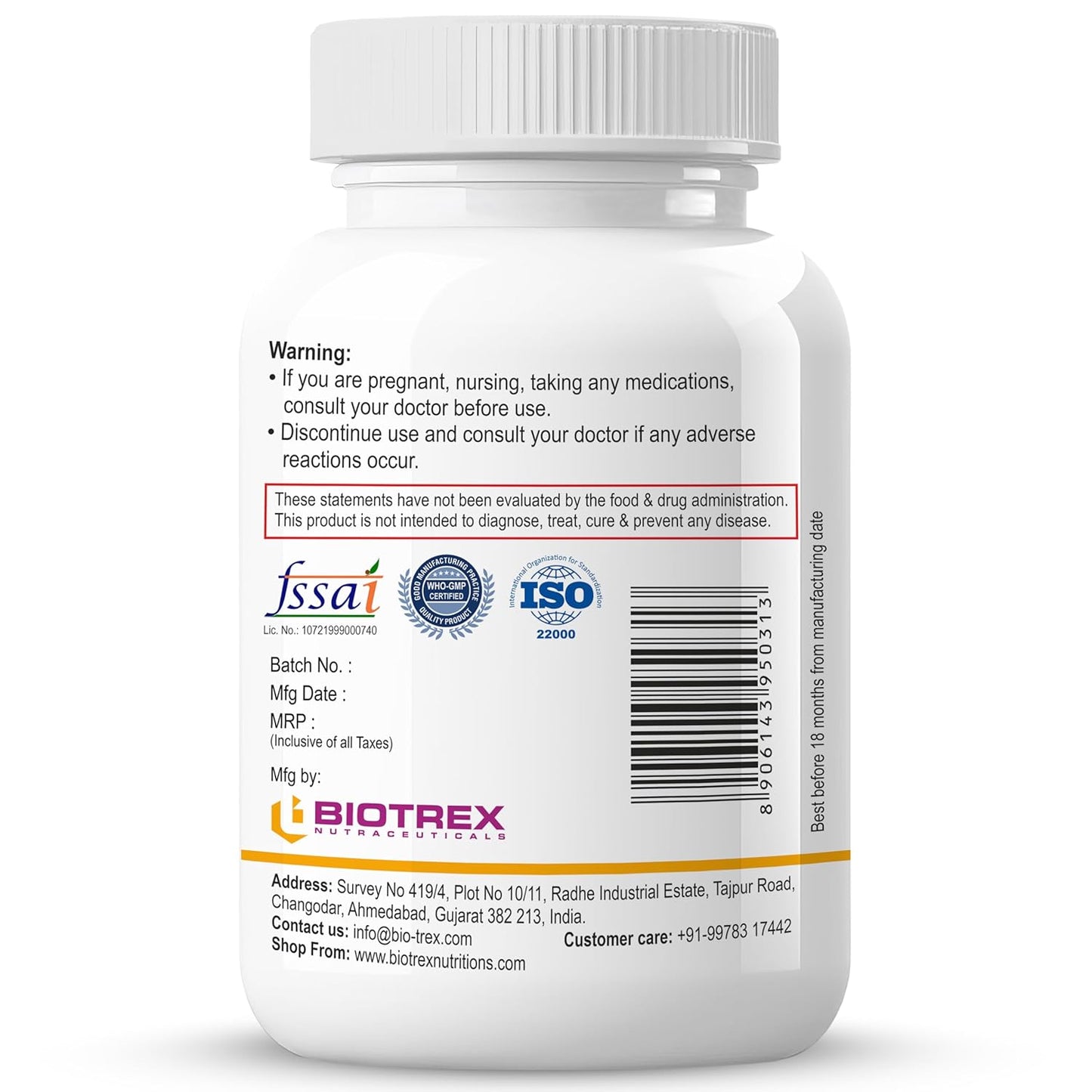 Biotrex Nutraceuticals Chitosan 350mg - 60 Capsules