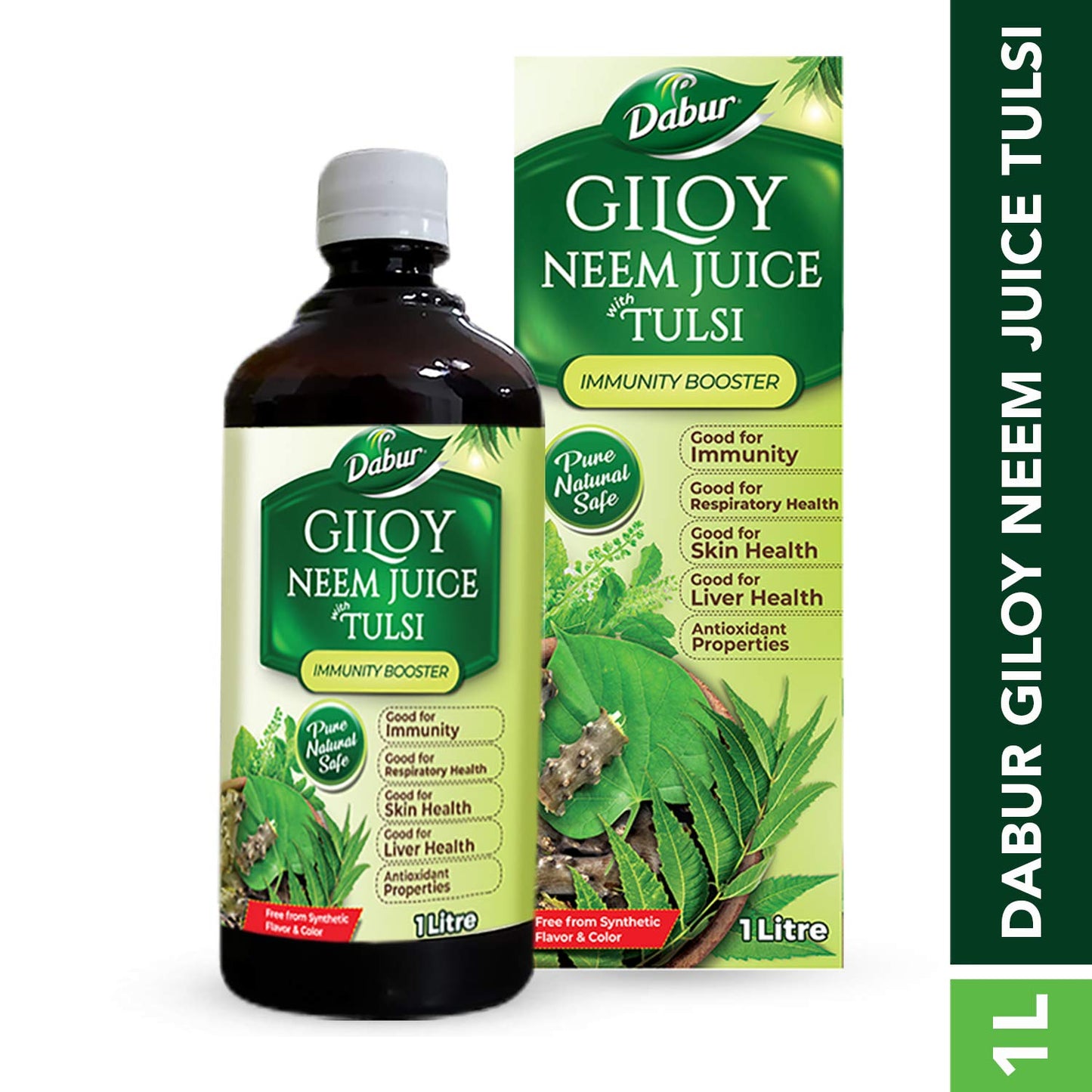 Dabur Giloy Neem Tulsi Juice: Benefit of 3-in-1 Immunity Boosters with the power of Giloy, Neem and Tulsi|Pure, Natural and 100% Ayurvedic Juice -1L