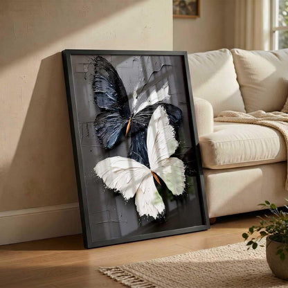 Butterfly Art Wall Painting Home Decoration With Frame For Living Room Bed Room Hotel Wall Decor Digital Reprint Engineered Wood (13X17 INCH)