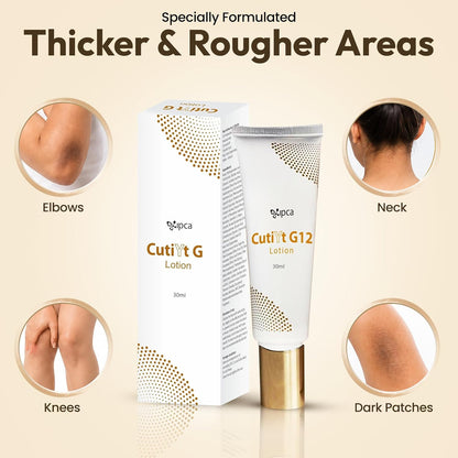 Ipca CUTIYT G12 Lotion – 30ml Body Care Lotion for Uneven Skin Tone & Texture, Helps Reduce Appearance of Dark Patches, Smoothening Formula for Elbows, Knees & Neck