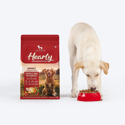 Hearty by HUFT Dry Dog Food for Adult Dogs | Oven-Baked Chicken & Duck with Brown Rice - 250 Gm | Natural, Complete & Balanced Pet Food | No Soy, Corn, GMO