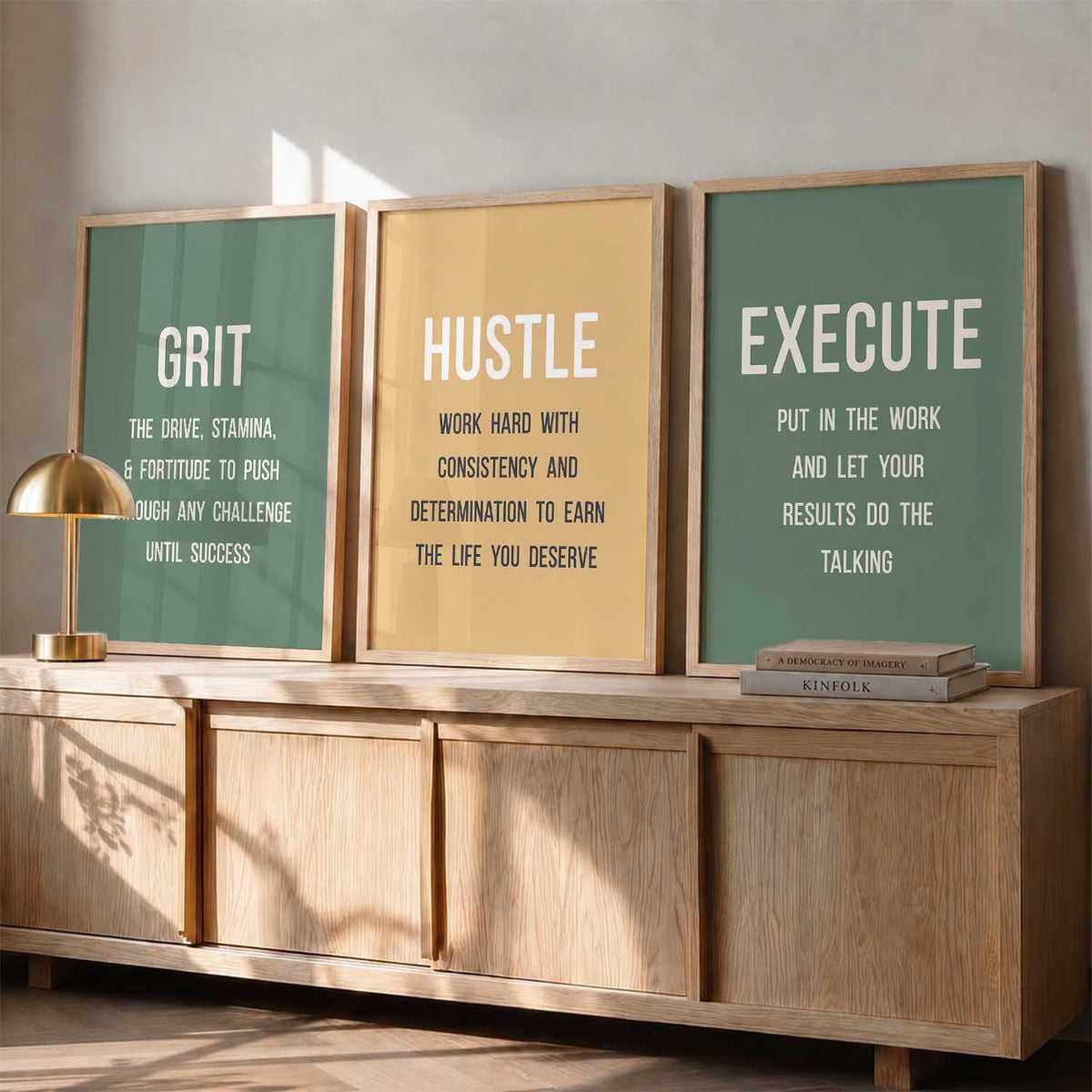 motivational quotes wall frames posters for room office wall decoration items Wall Decor Digital Reprint engineered wood Set of 3 (13X17 inch)
