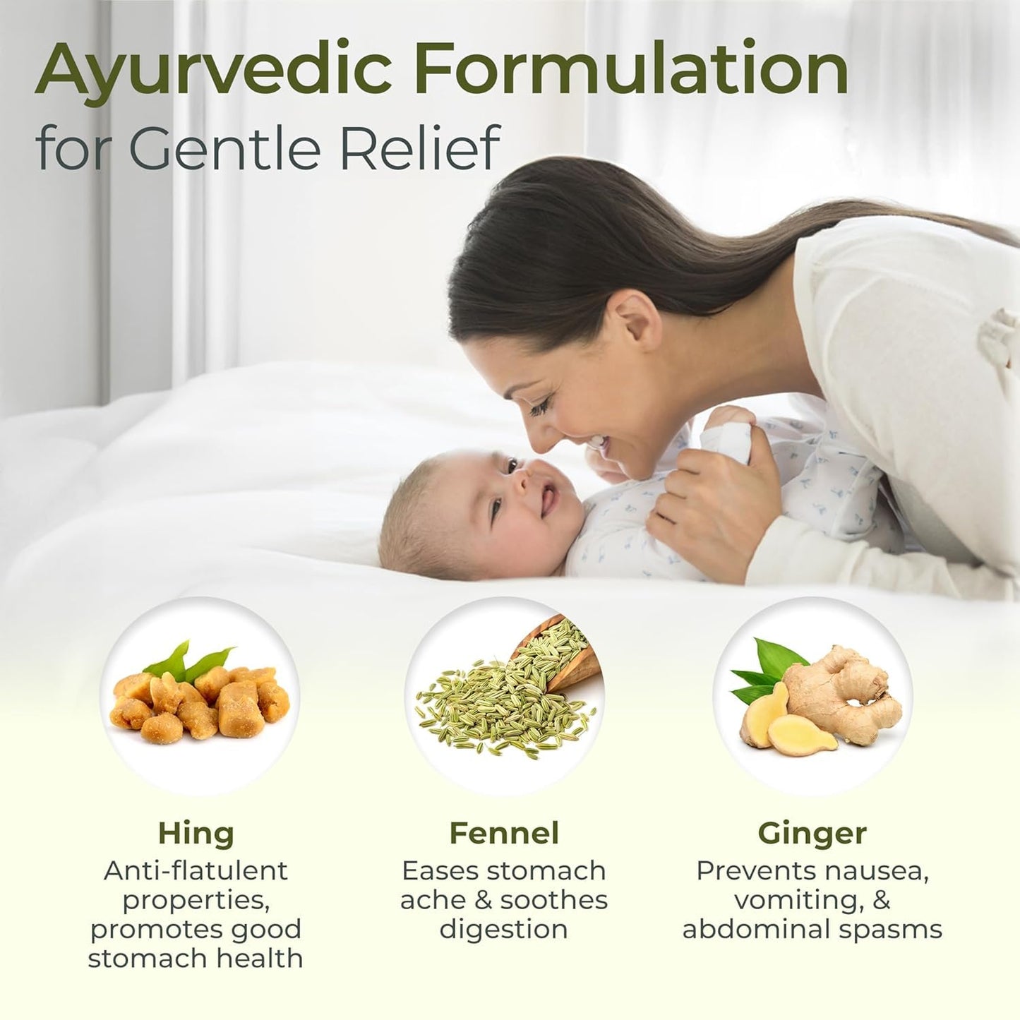 Luvlap Naturals Baby Tummy Roll On Oil (40ml) for Colic & Gas Relief, Relieves Constipation & Indigestion with Hing, Ginger & Fennel (Saunf), Alcohol free, Dermatologically tested Ayurvedic medicine