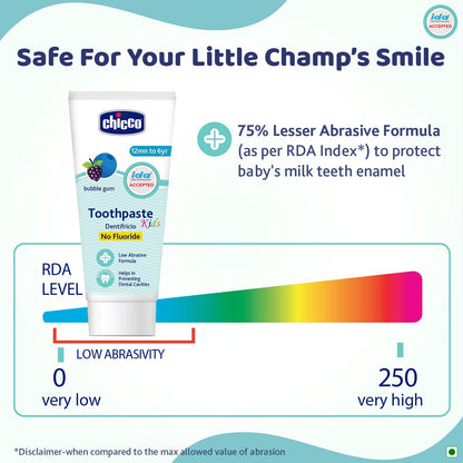 Chicco Toothpaste Bubble Gum 1-6Y 50g No Fluoride