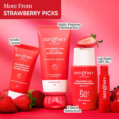 Zephivo Dot & Key Strawberry Dew Do-It-All Moisturizer | Intense Moisturization | Lightweight & Non Sticky | Boosts Radiance | Daily Makeup Remover | Corrects Dark Spots | 80g
