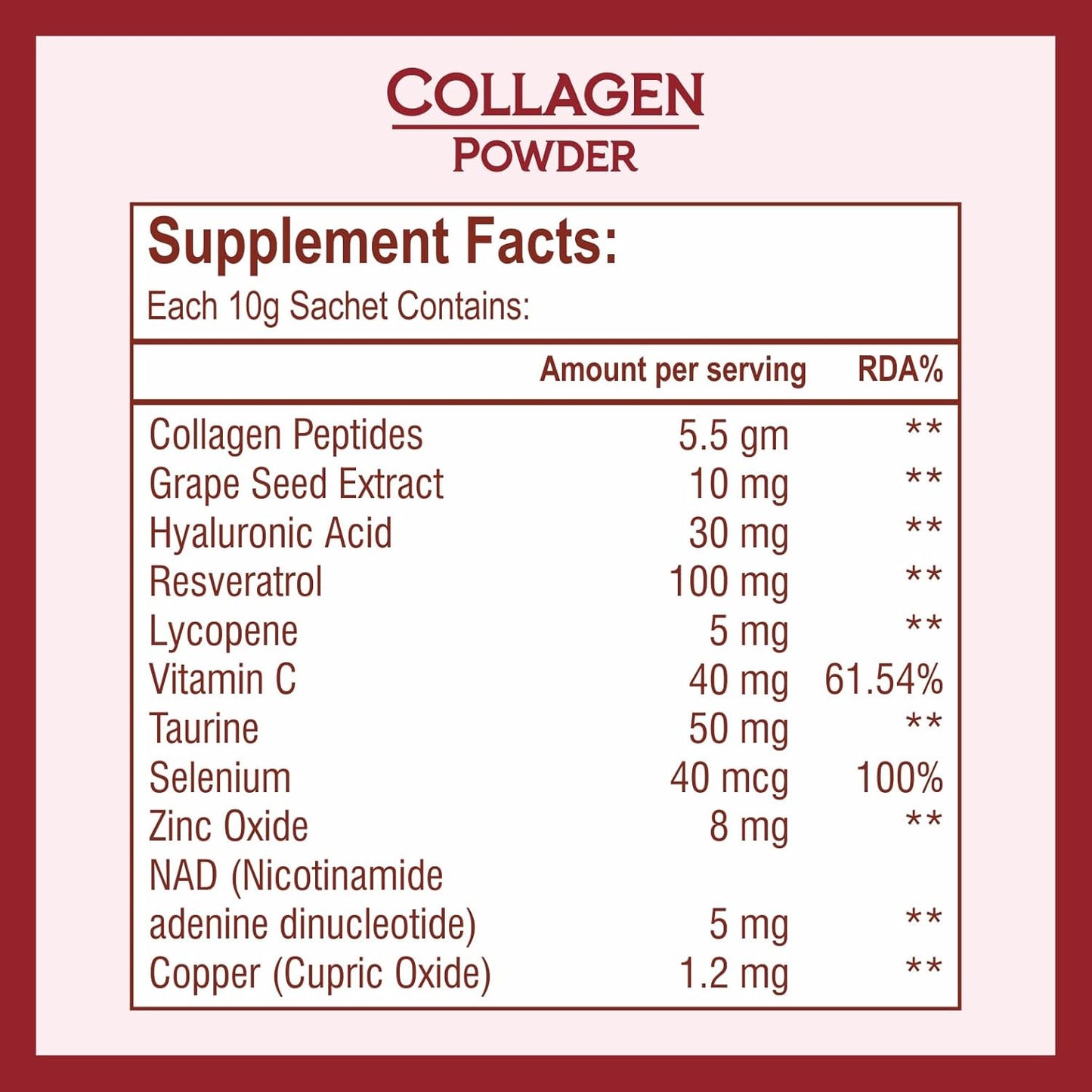 Biotrex Nutraceuticals Collagen Powder Supplement - 15 Sachets For Men & Women, Marine Collagen Powder Supports Healthy Skin, Luscious Hair, Flexible Joints, Shiny Nails, Cranberry Flavour