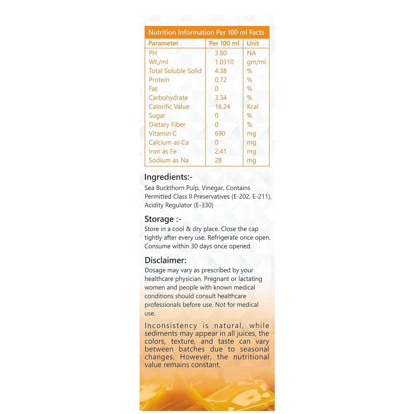 Growfitz Himalayan Sea Buckthorn Pulp Concentrate 1L | Cold-Pressed | Makes 160 Glasses, Natural Vitamin C, Omega 3 6 7 9, Antioxidants | Immunity, Skin Glow & Gut Health Support | Seabuckthorn Juice