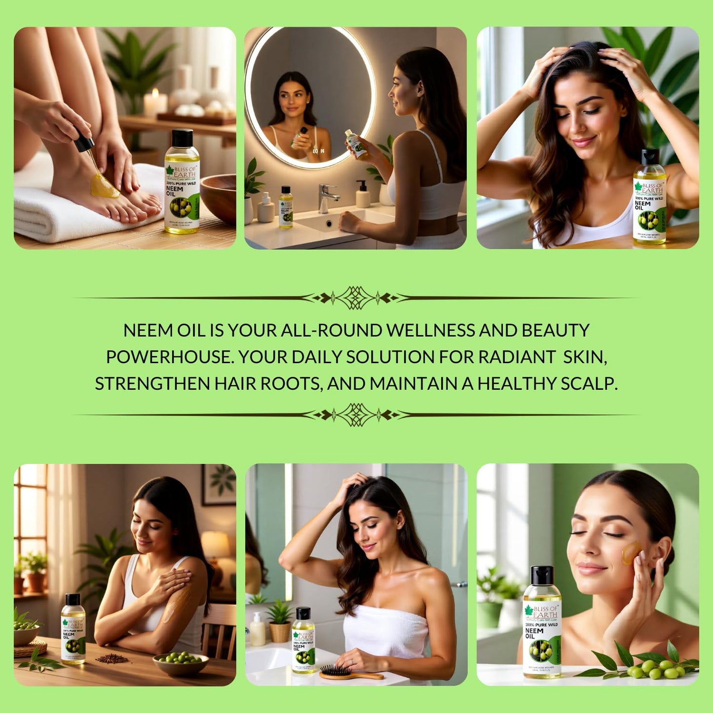 Bliss of Earth Neem Oil 100ml Pure Cold Pressed Natural Neem Oil for Skin, Scalp Care, Hair Dandruff & Hair Growth Support