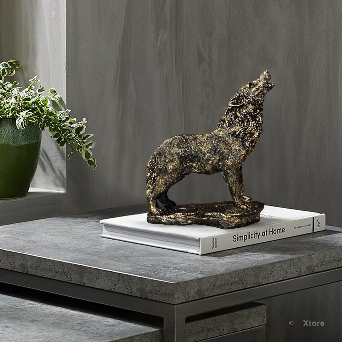 Beautiful Lion Statue for Home Decor (Pack of 1, Dark Brown)