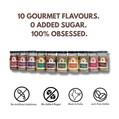 Impulse Coffees - Hazelnut Flavoured Instant Coffee Powder | Premium Freeze Dried Arabica Hazelnut Coffee Powder | Smooth Instant Coffee, Hot & Cold