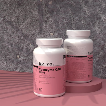 Briyo CoQ10 200 mg Ubiquinone – High Absorption Coenzyme Q10 Supplement for Heart Health, Energy & Antioxidant Support – Naturally Fermented, Gluten-Free – 60 Capsules