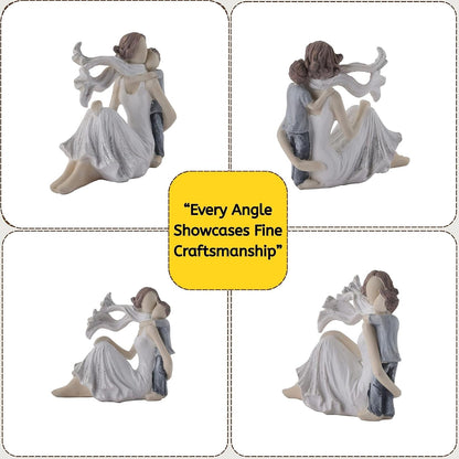 Mother and Baby Son Statue Showpiece, Handmade Mother and Child Sculpture for Home Decor, Birthday Gift, Table Top, Mother's Day, All Occasion (5.5x2.8x5.4 Inches)
