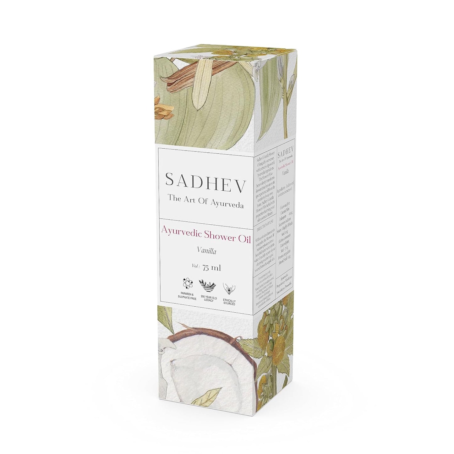 Sadhev Ayurvedic Shower Oil With Goodness Of Vanilla For Hydration And Moistrization