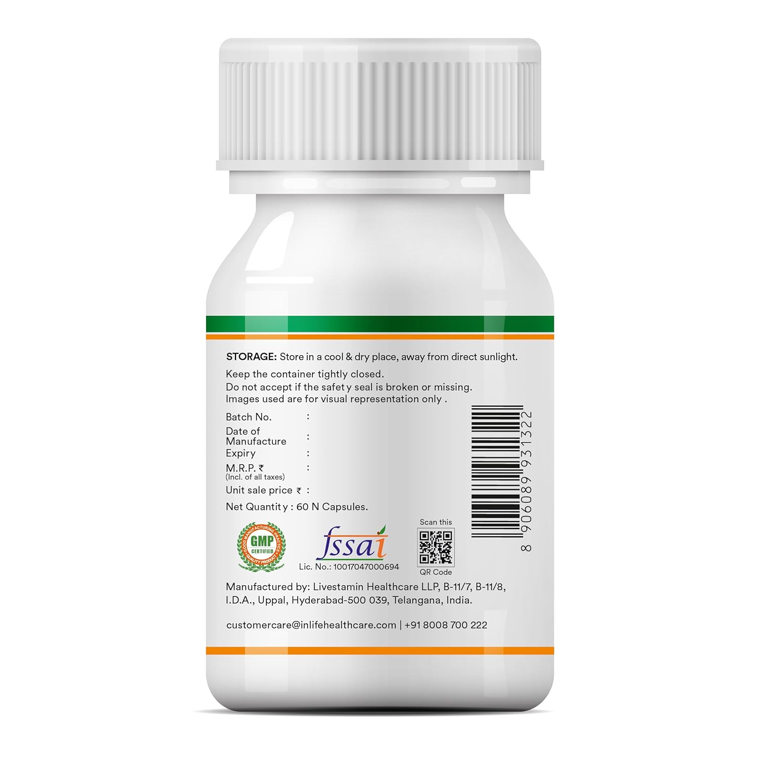 White pill bottle with label on a white background