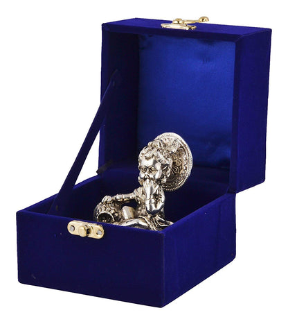 Lavanaya Silver Presents - Silver Plated Laddu Gopal/Bal Gopal God Idol Statue - Perfect for Marriage Anniversary, Wedding, Housewarming, and Birthday Gifting with Premium Gift Box