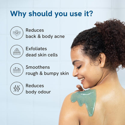 Be Bodywise 1% Salicylic Acid Body Wash With Free Loofah | Gently Exfoliates to Prevent Body Acne & Cleanse Skin | Paraben and SLS free | 250ml