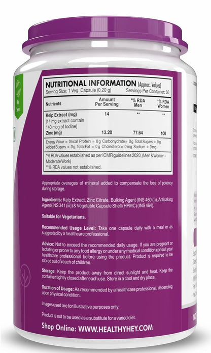 Supplement container with nutritional information label on a white background