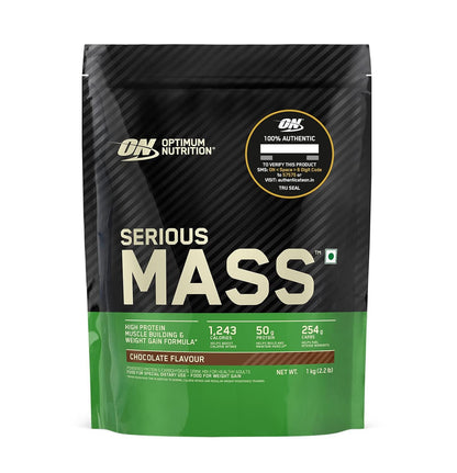 Optimum Nutrition (ON) Serious Mass High Protein High Calorie Weight Gainer Powder - 1 kg with Vitamins and Minerals, Vegetarian