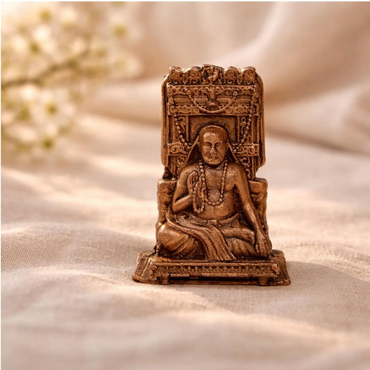Pure Copper Raghavendra Swamy Murti | Handcrafted Copper Idol for Pooja Room, Vastu Decor | Traditional & Auspicious Religious Hindu God Showpiece & Gift Item | 41gm (5x3.5 cm)