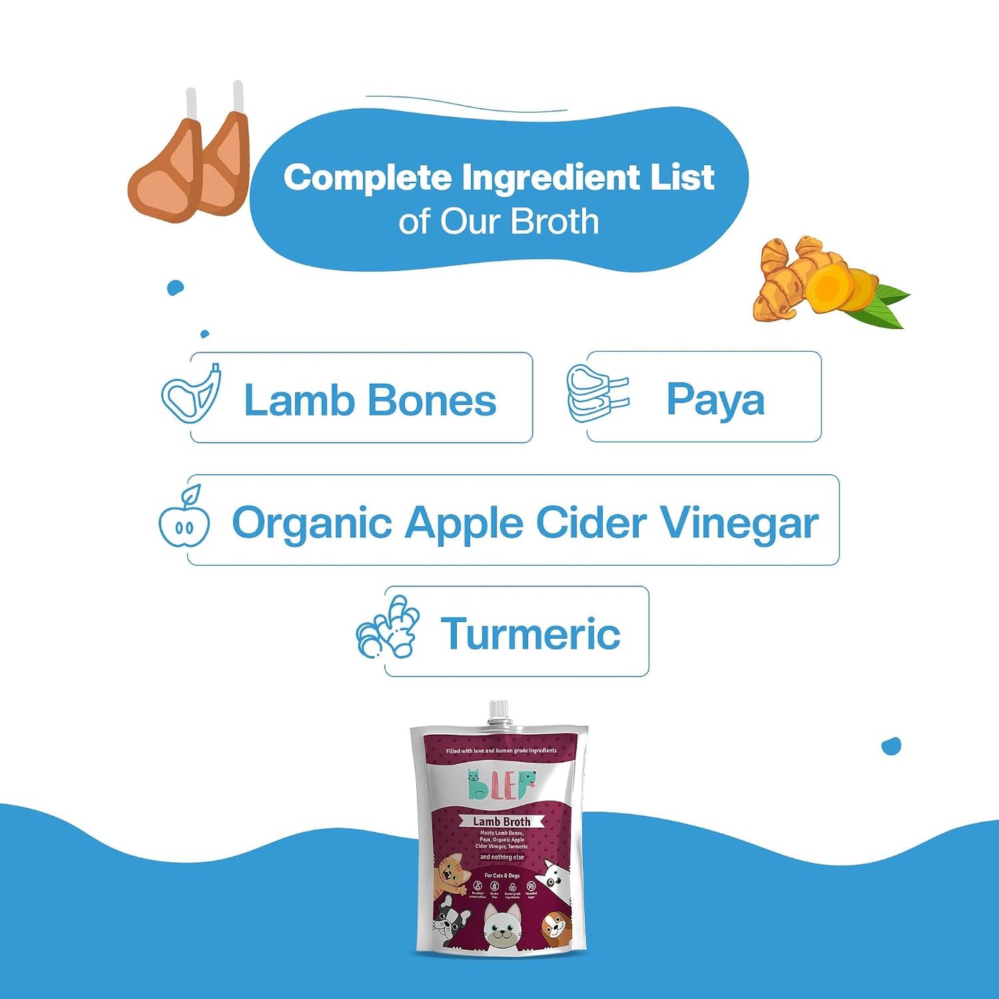 BLEP Dog Food Adult & Puppy, Lamb Broth, Dog Food, Dog Wet Food | Collagen Rich | Bone Broth | Ideal for All Breeds | Zero Preservatives |100 ml (Pack of 1)