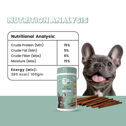 Fullr Daily Wellness, Soft & Chewy Sticks for Dog, 300 g