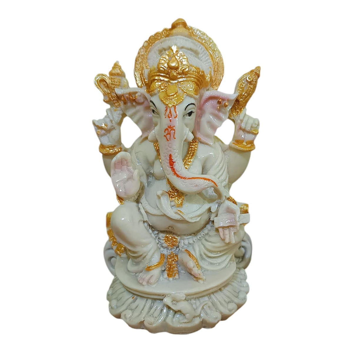 Ganesha Ganesh Ganpati Gajanan Statue Idol Murti Gift Item Decorative Showpiece Multicolor Polyresin Pack of 1 (B008)