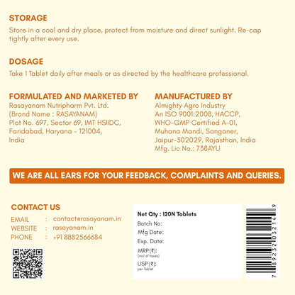 Back label of a pharmaceutical product with text and contact information.
