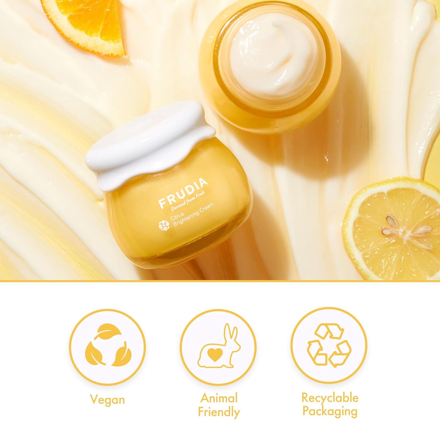FRUDIA Citrus Brightening Face Cream, Vitamin C Korean Face Moisturizer w/61% Mandarin Peel Extract, Melazero & Vitamin C for Radiant Skin (0.35 fl oz)