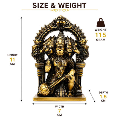 Panchmukhi Hanuman Idol for Home Decor & Puja, Decorative Lord Hanuman Murti for Office Desk, Temple
