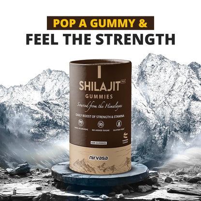 Nirvasa Shilajit/Shilajeet Plus Gummies (2x60 Gummy) | Sugar-Free Energy, Stamina & Endurance Booster | Supports Strength, Immunity & Muscle Recovery | With Fulvic Acid & Essential Nutrients