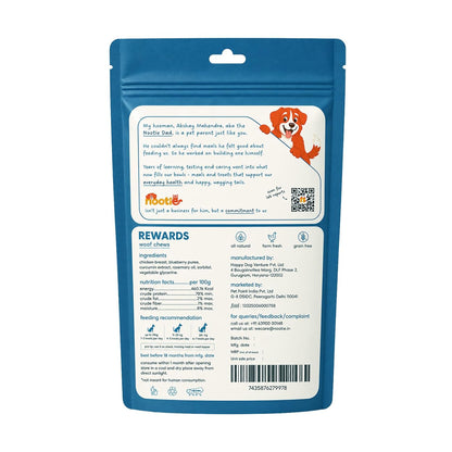 Nootie Happy Chews – Dehydrated Chicken Jerky Blueberry Dog Treats (50g) | All-Natural, Grain-Free Protein Snack
