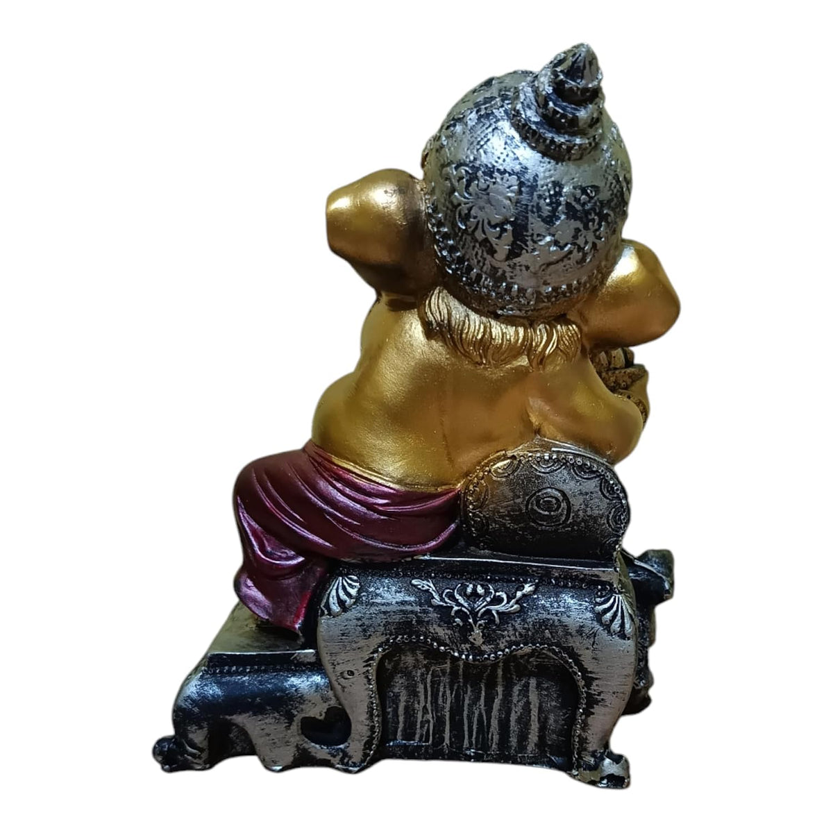 Ganesha Ganesh Ganpati Gajanan Statue Idol Murti Gift Item Decorative Showpiece Multicolor Polyresin Pack of 1 (B012)