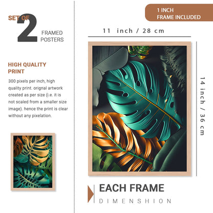 Aesthetic Floral Art Home Decoration Painting | Floral Paintings With Frame For Living Room Bed Room Hotel Wall Decor Digital Reprint Set of 4 (ART-6, 10W x 13L INCH)