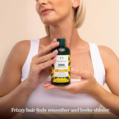 The Body Shop Banana Truly Nourishing Shampoo, 400 ML - For Dry Hair Prone To Frizz | Vegan