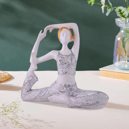 Resin Yoga Lady Home & Office Decor Fantasy Showpiece (Y500),White
